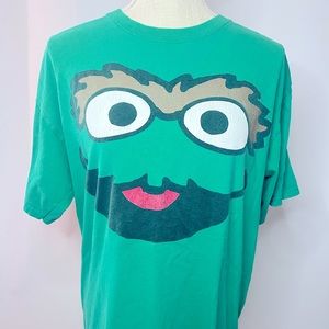 Vintage Sesame Street Oscar the Grouch Green Short Sleeve Tee
